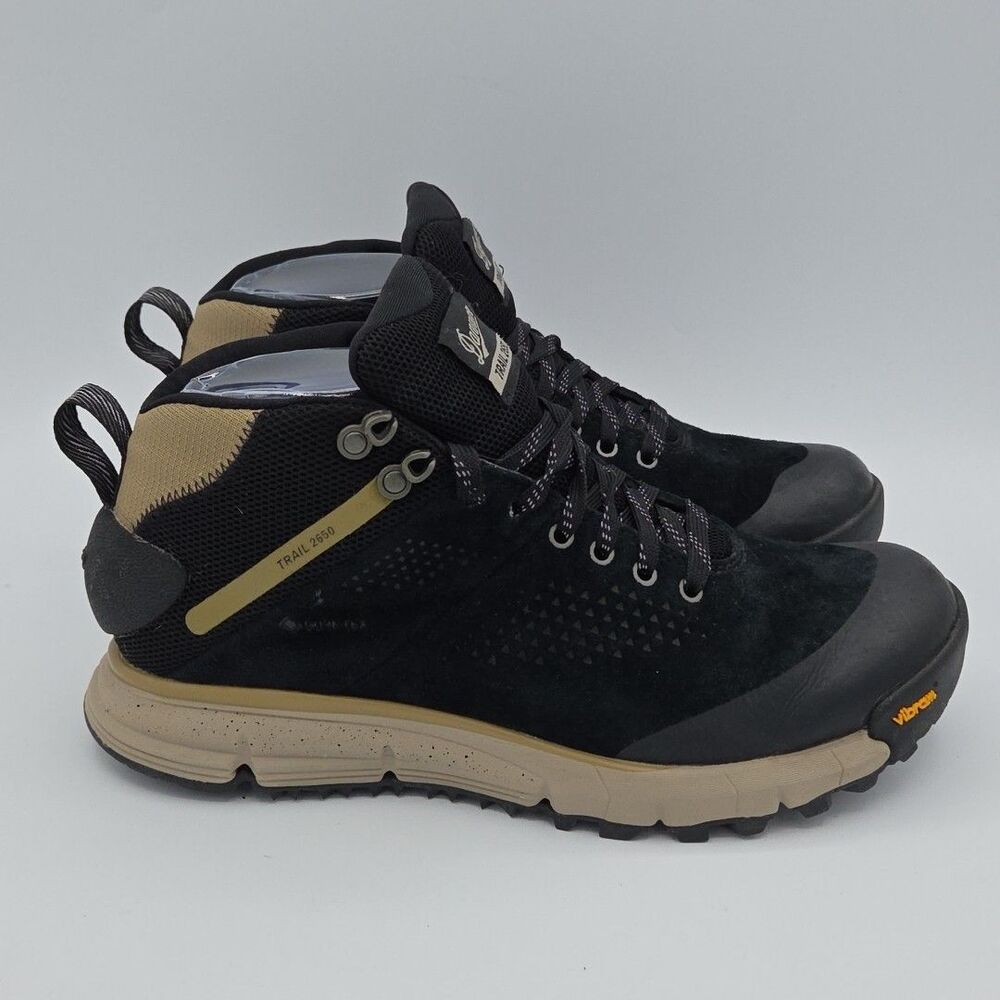 Danner Trail Women's SZ 8 Vibram Mid GTX Gore-tex Black/Khaki Hiking Shoes 61251 - Picture 6 of 9